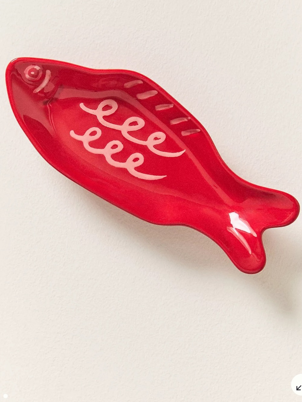 Anthropologie Boardwalk Trinket Dish Glossy Red Fish Dice Holder